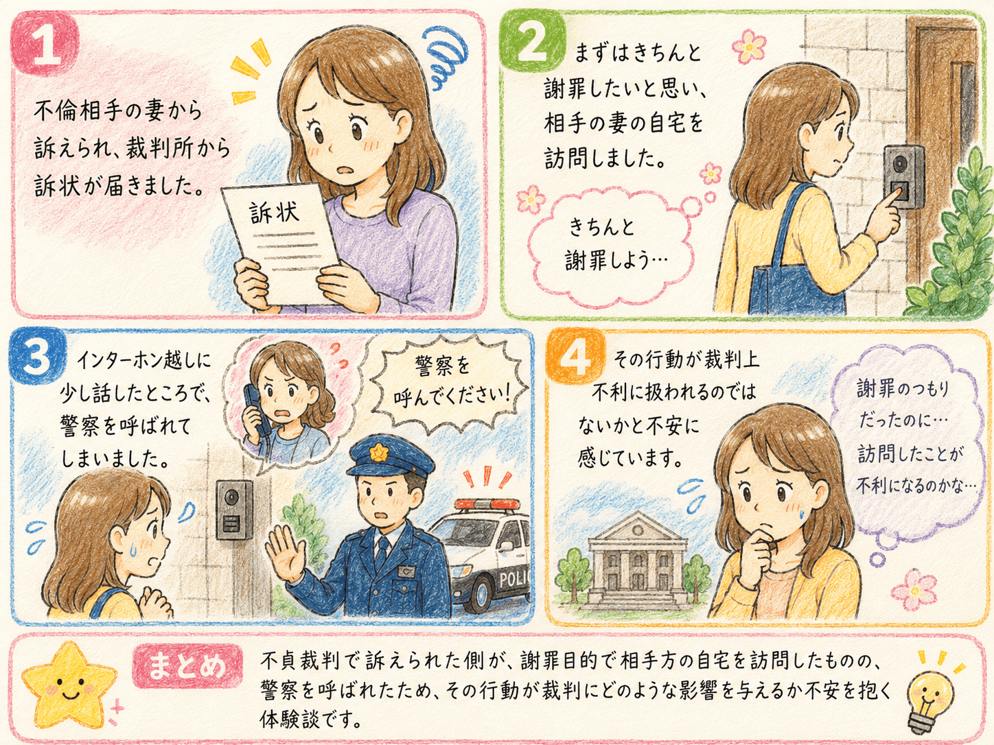 ２－２　知恵袋２：訴状が届いた後謝罪に行ったら警察を呼ばれた事案